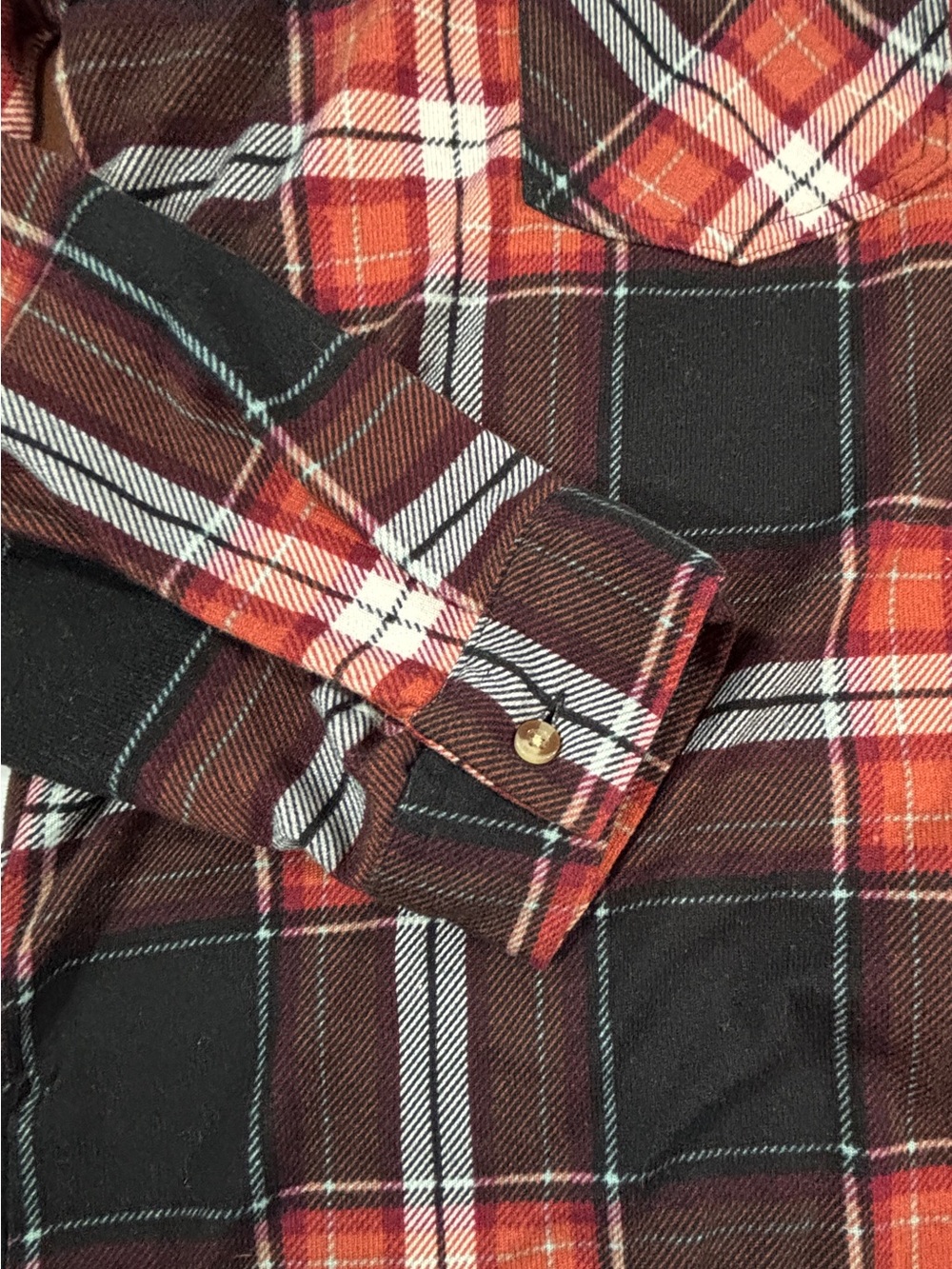 Eden & Olivia Soft Plaid Button Up Flannel Shirt Women’s XL Brown Buffalo Check - Picture 3 of 10